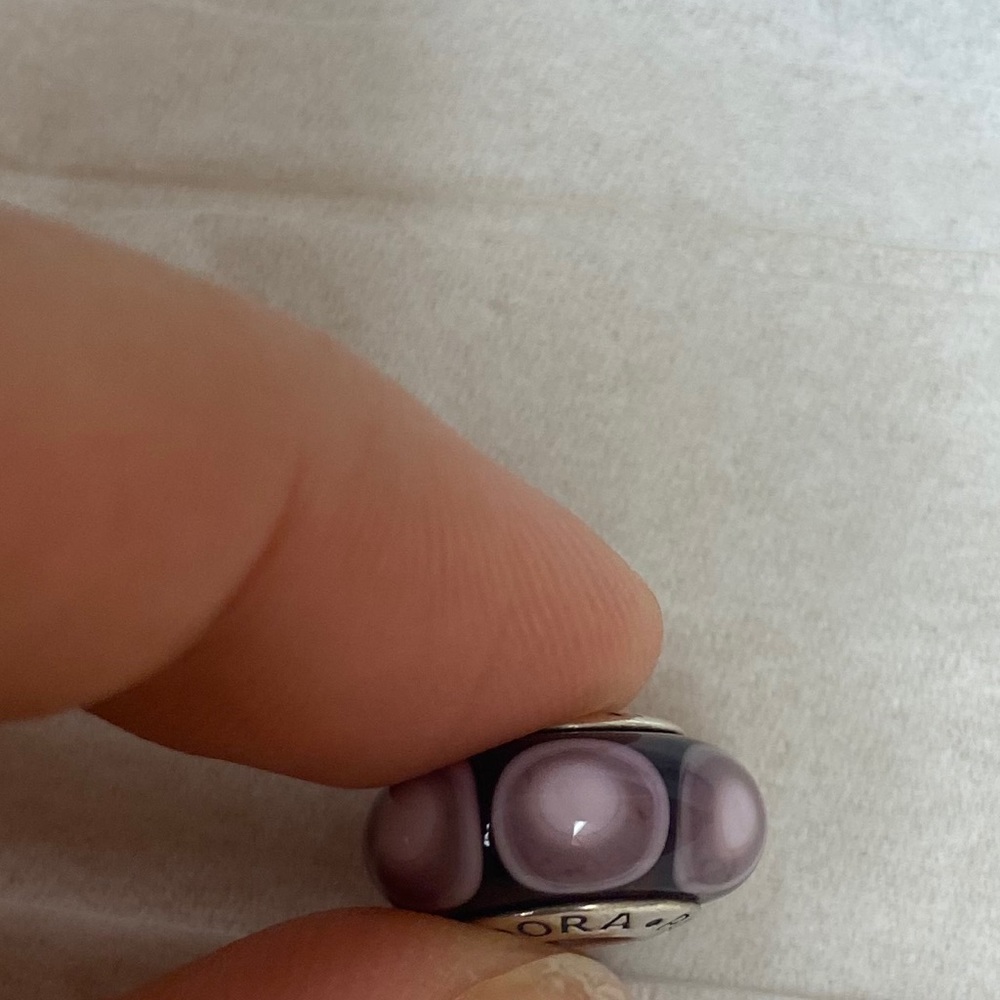Pandora Purple Circle Glass Charm